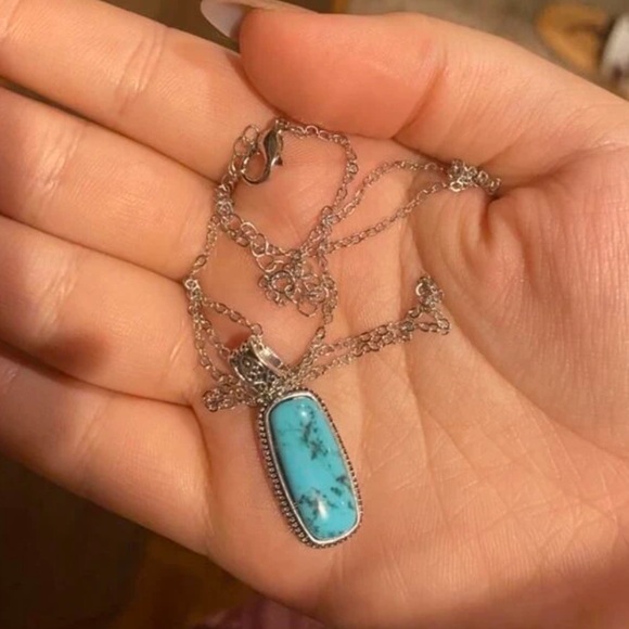 New Sterling Silver Handmade Polished Natural Turquoise Native Rope Necklace - Picture 5 of 16